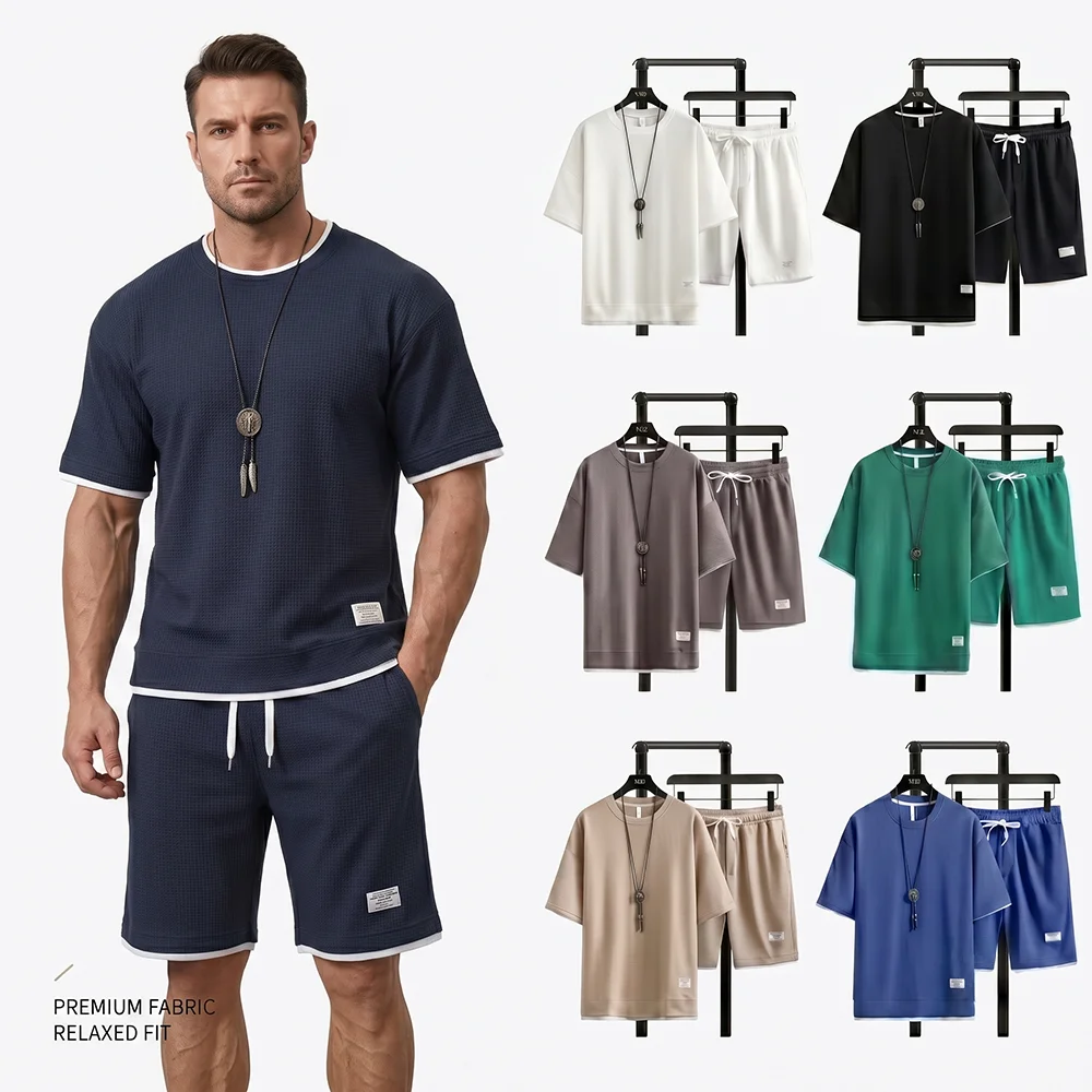 Summer Men's Waffle Knit Track - Streetwear Brand Shorts 评论和价格