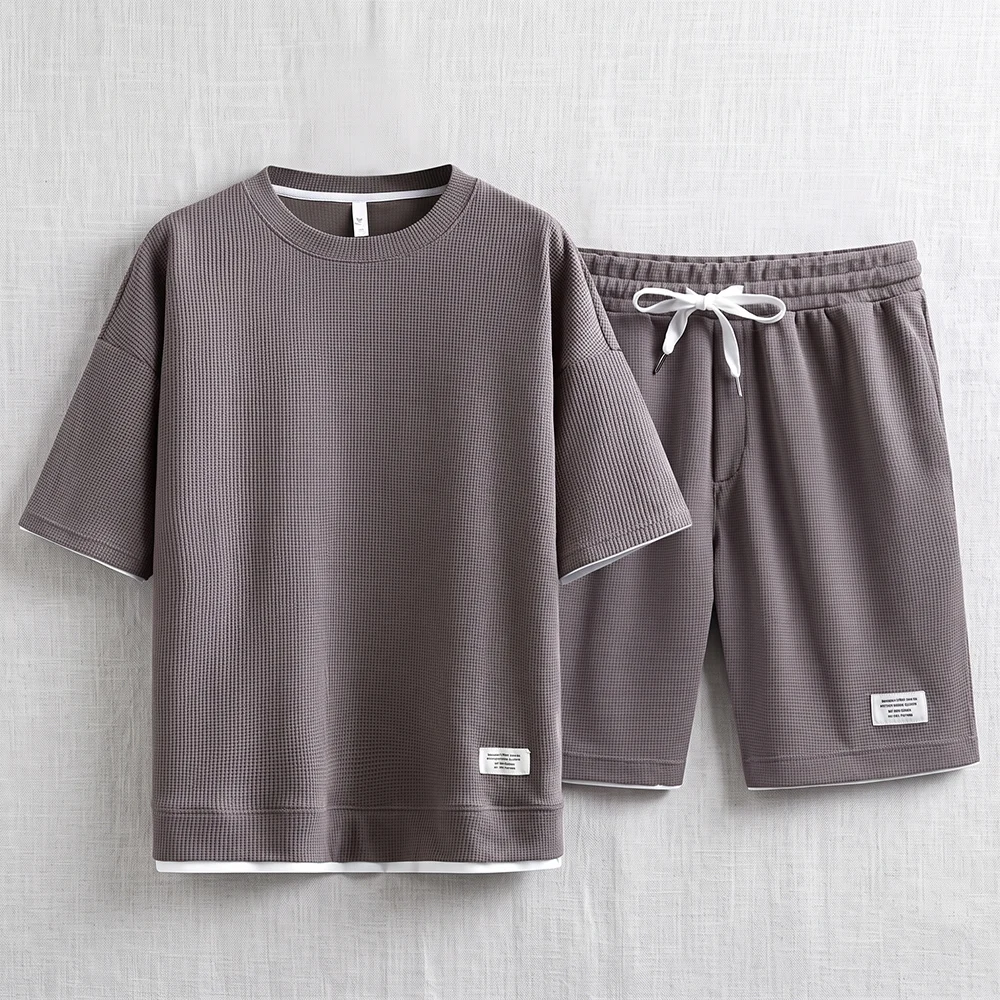 Summer Men's Waffle Knit Track - Streetwear Brand Shorts 评论和价格