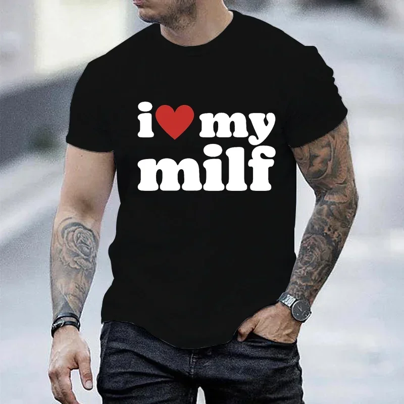 I Love My Milf Print Men Brand - Streetwear Brand Aesthetic 评论和价格
