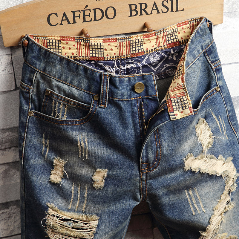 Ripped Hip-hop Denim Shorts Me - Streetwear Brand Shorts 评论和价格