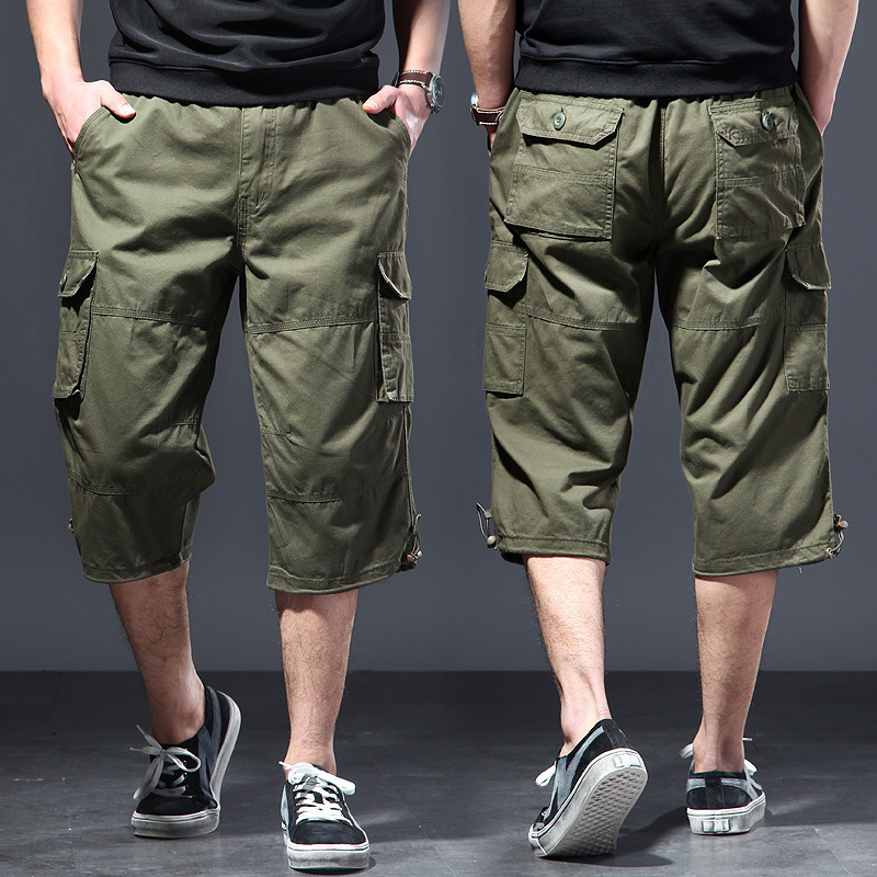 Men's Cotton 3/4 Pants Loose P - Streetwear Brand Shorts 评论和价格