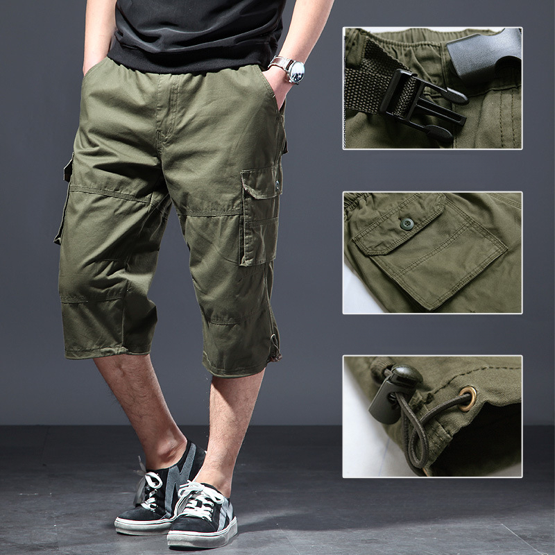 Men's Cotton 3/4 Pants Loose P - Streetwear Brand Shorts 评论和价格