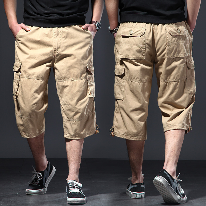Men's Cotton 3/4 Pants Loose P - Streetwear Brand Shorts 评论和价格