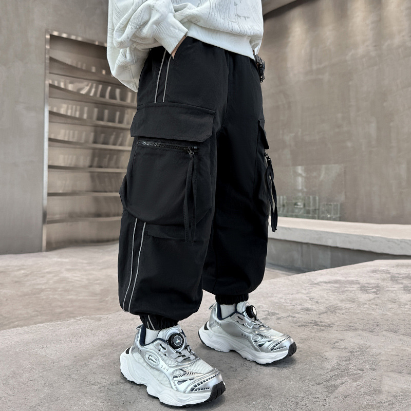 Boys Cargo Pants Large Pocket  - Streetwear Outdoor Brand 评论和价格