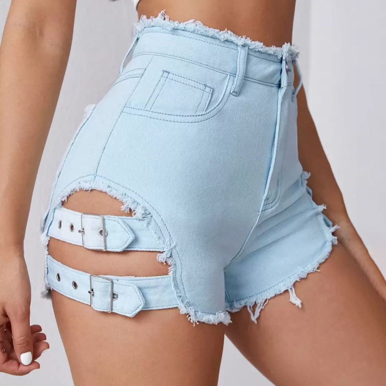 Women High Waist Denim Shorts  - Streetwear Brand Shorts 评论和价格