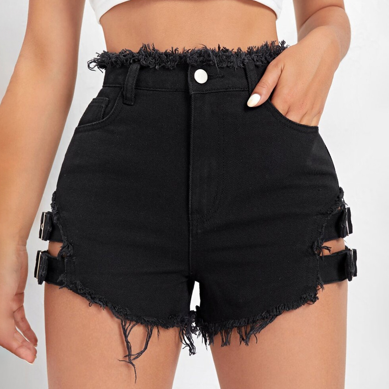 Women High Waist Denim Shorts  - Streetwear Brand Shorts 评论和价格