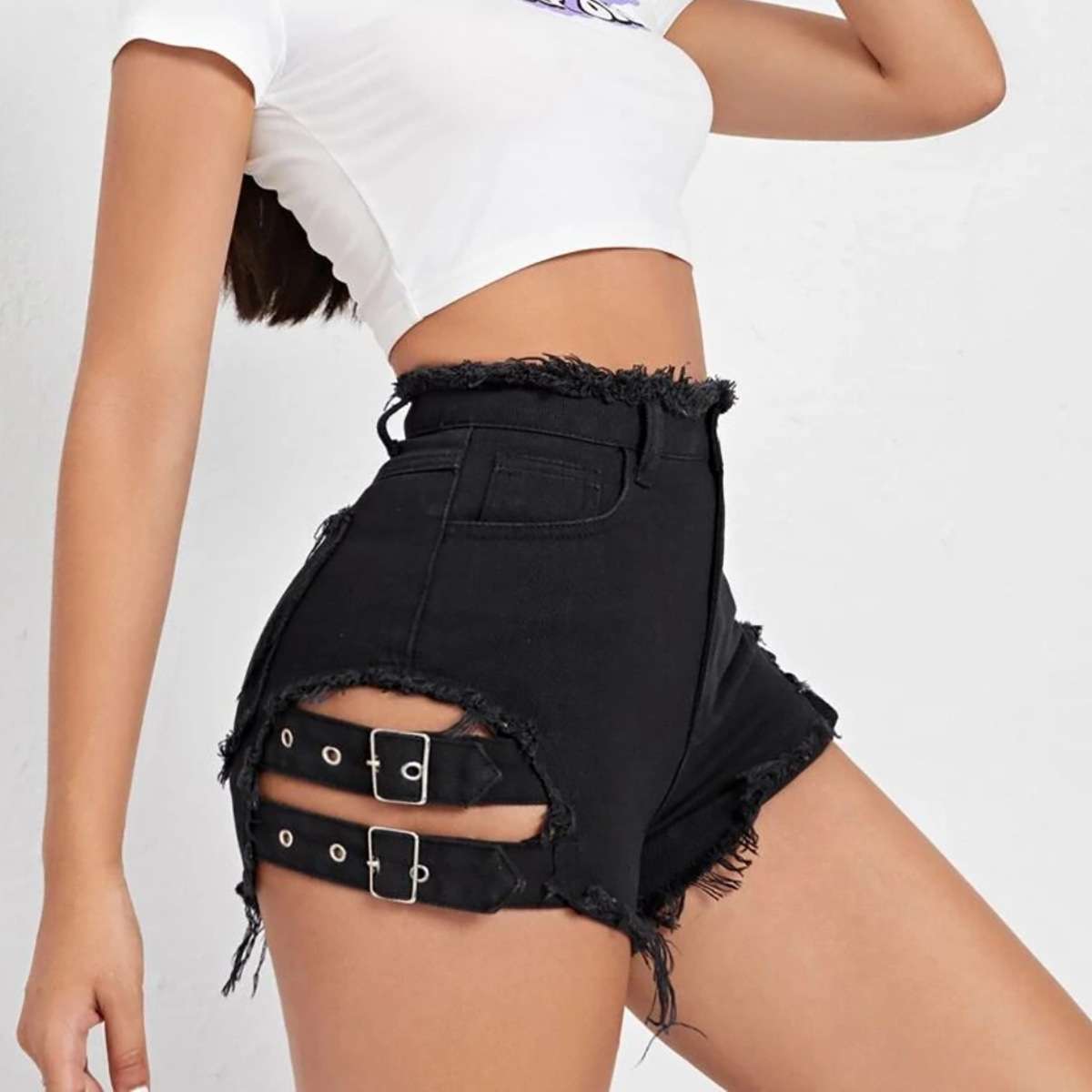 Women High Waist Denim Shorts  - Streetwear Brand Shorts 评论和价格